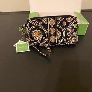 Vera Bradley Black and Orange Swirl Wristlet